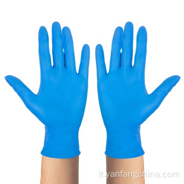 Guanti di nitrile usa e getta senza polvere blu